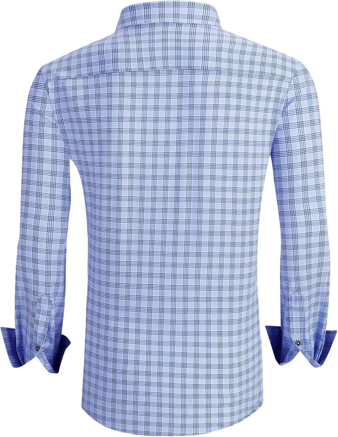 Alex Vando Mens Button Down Shirts Wrinkle Free 4-Way Stretch Print Business Casual Shirt