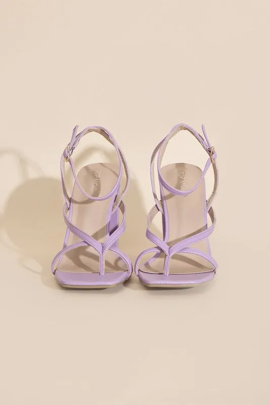 Ankle Strap Thong Heel