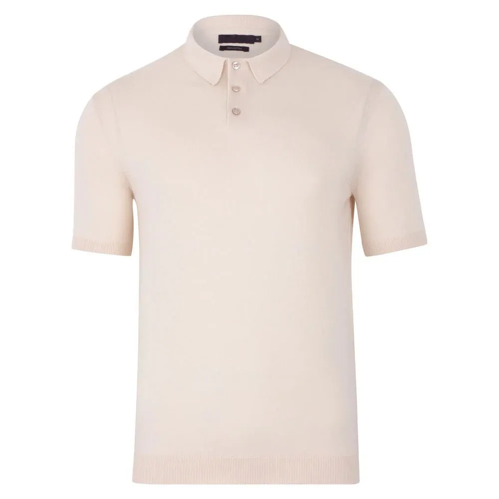 BEAUCAIRE Ultra Fine Cotton Short Sleeve Polo ECRU