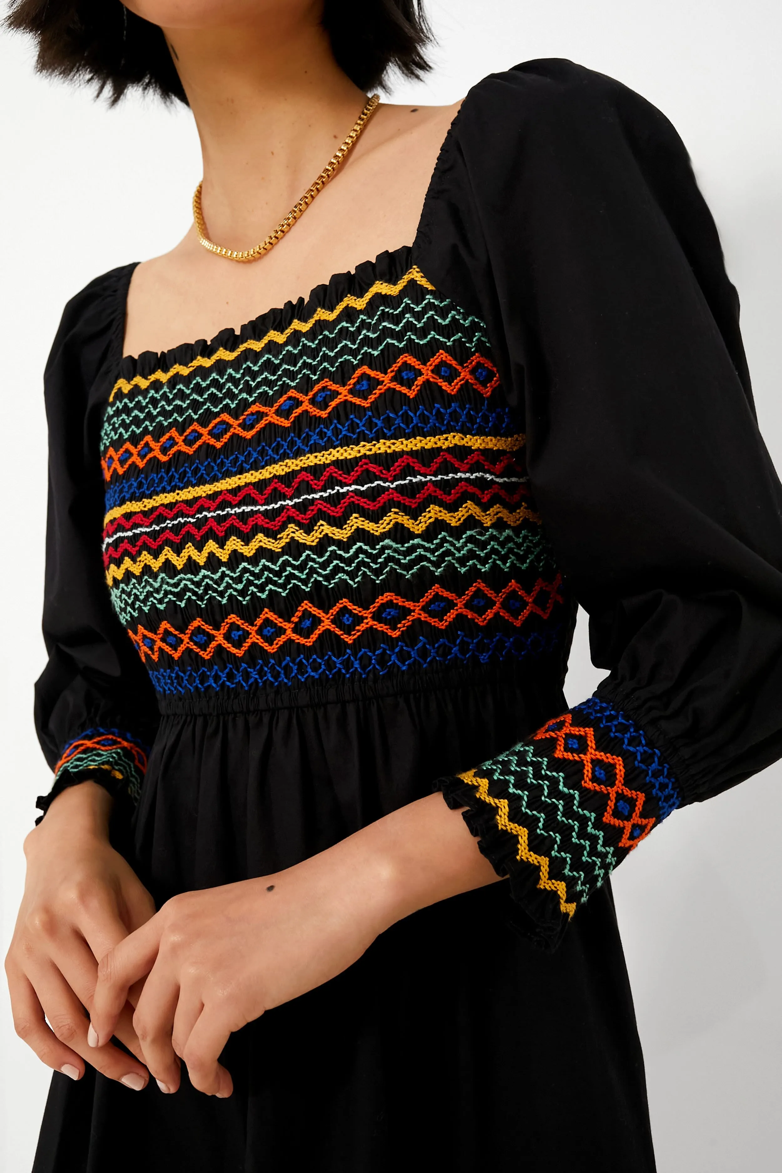 Black Autumn Smocking Cindy Dress
