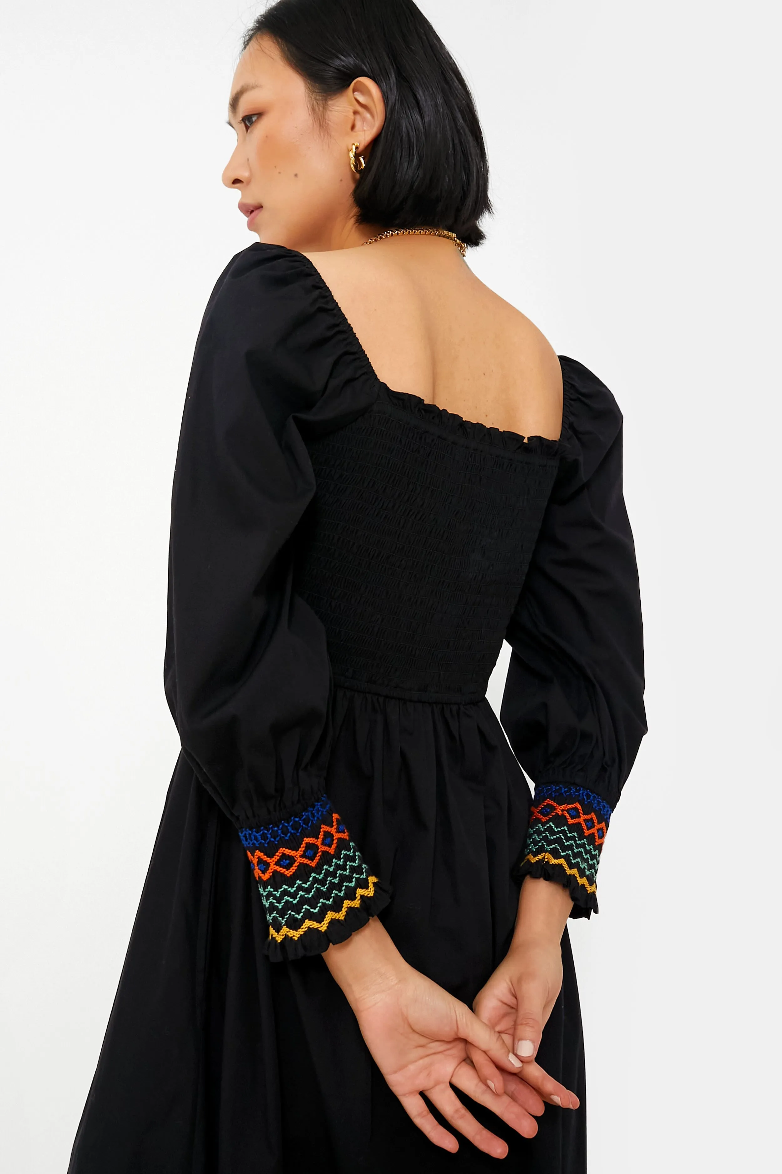 Black Autumn Smocking Cindy Dress
