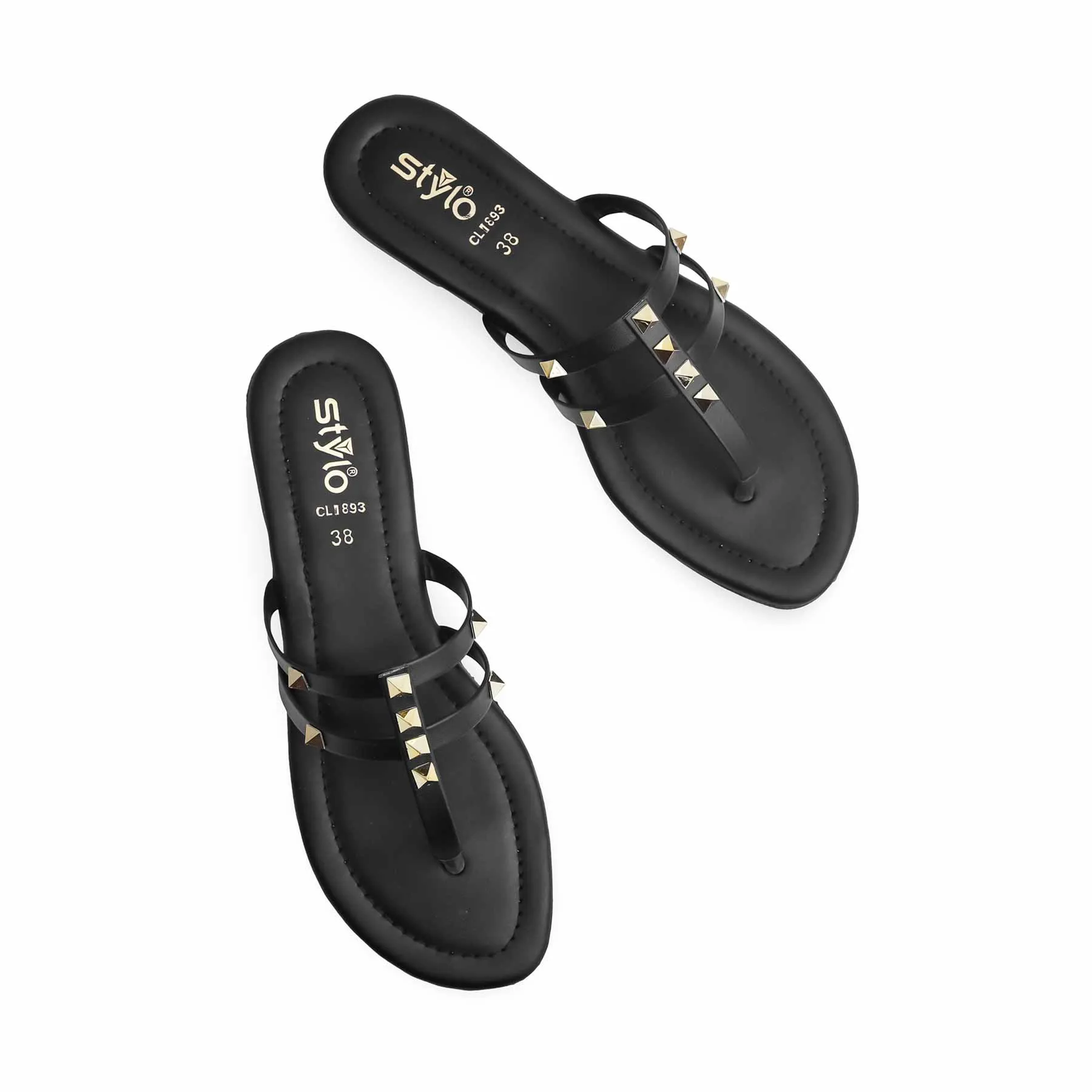 Black Casual Chappal CL1893
