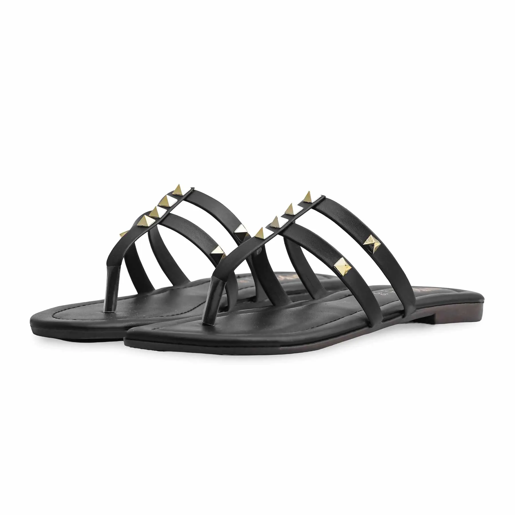 Black Casual Chappal CL1893