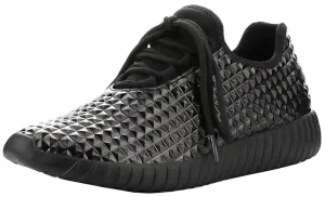 Cape Robbin GB66 Women Metallic Leatherette Quilted Lace Up Jogging Sneaker