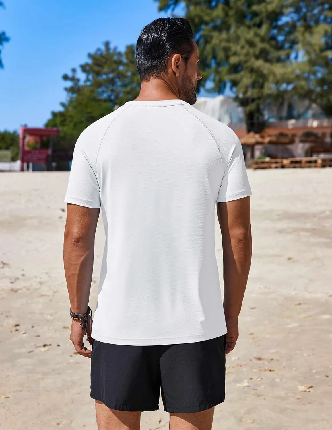 COOFANDY Mens Swim Shirt Short Sleeve UPF 50  Sun Protection Shirt Rah Guard Athletic Quick Dry T Shirts