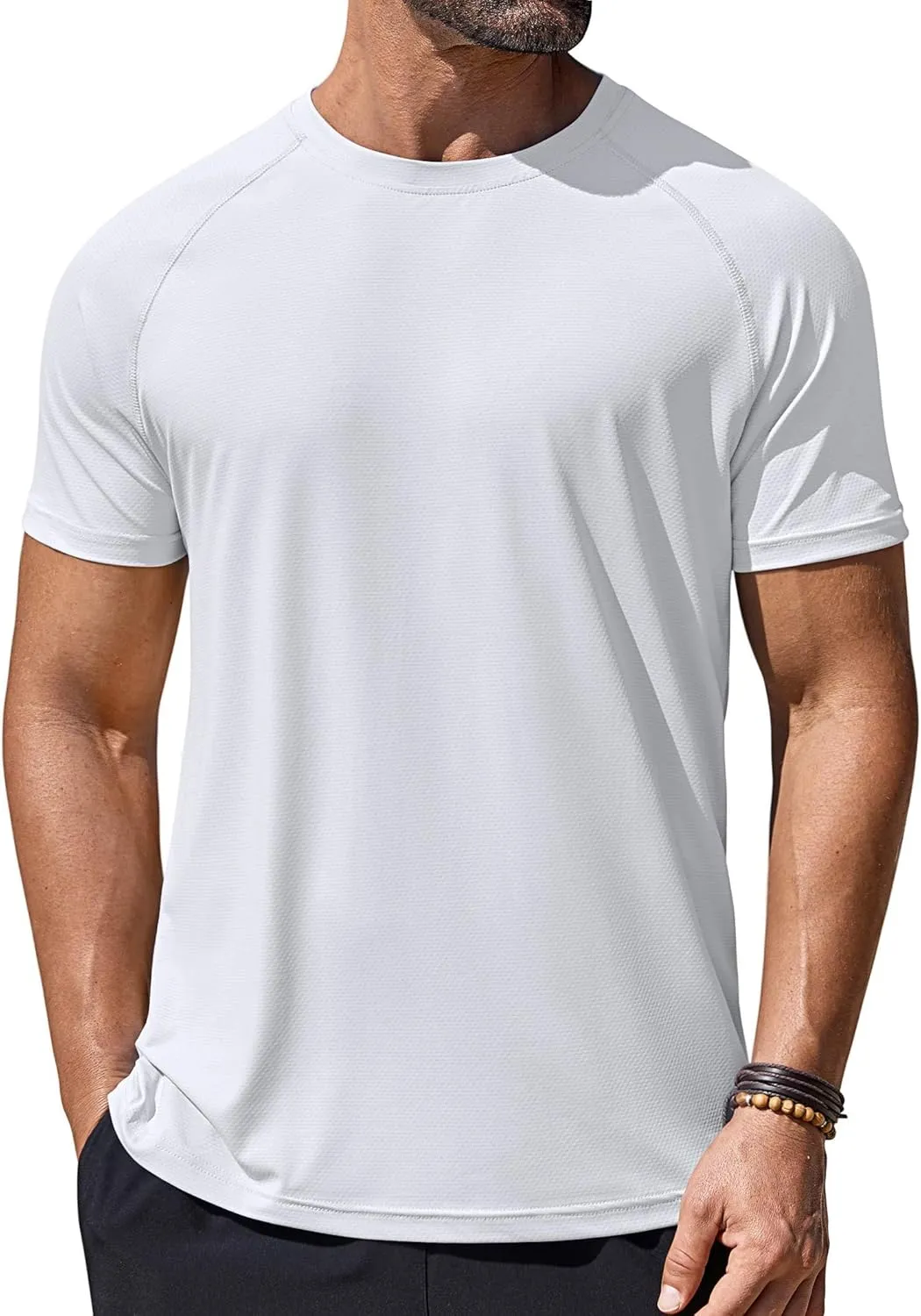 COOFANDY Mens Swim Shirt Short Sleeve UPF 50  Sun Protection Shirt Rah Guard Athletic Quick Dry T Shirts