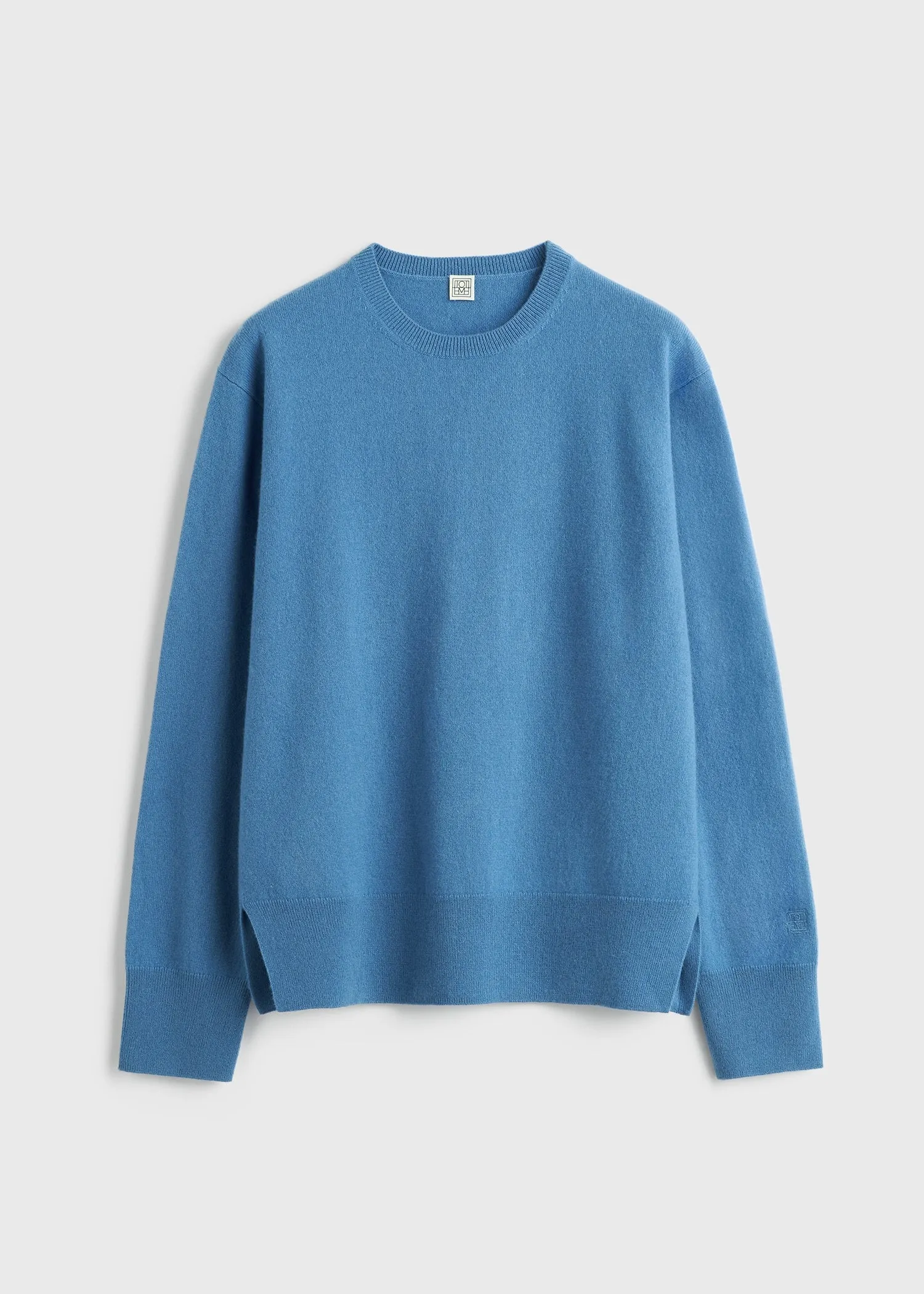 Crew-neck cashmere knit azure