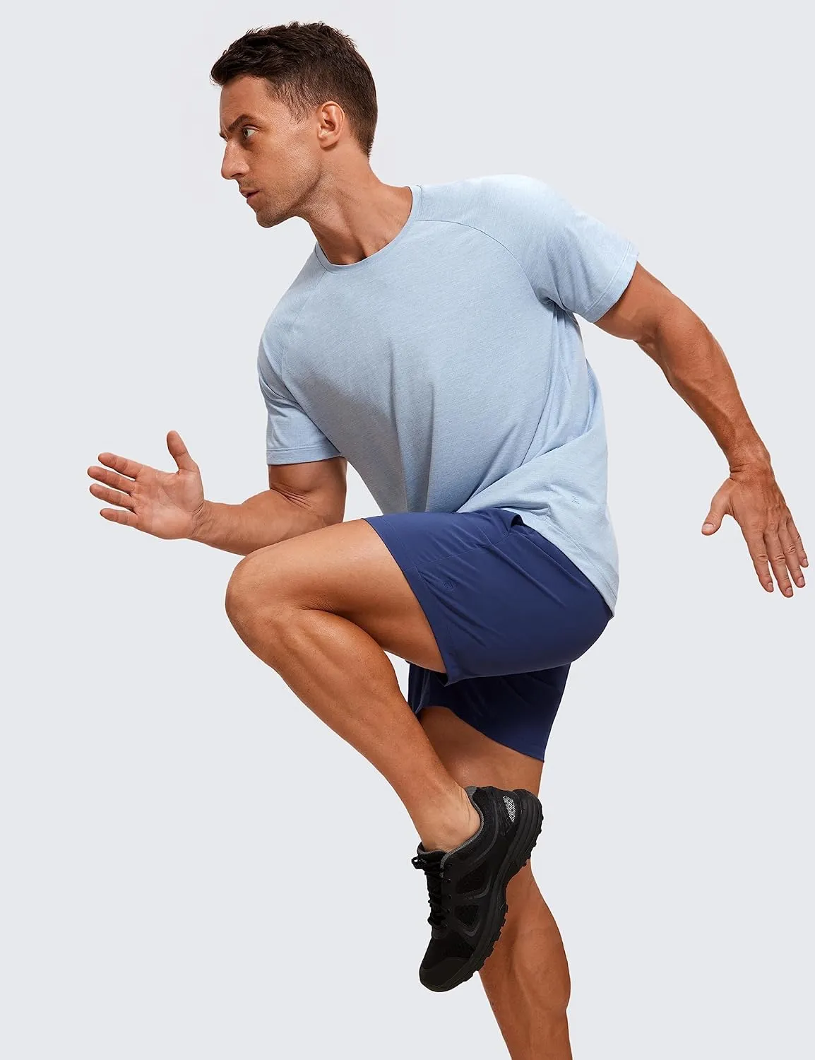 CRZ YOGA Lightweight Short Sleeve T-Shirt for Men Quick Dry Workout Running Athletic Tee Shirt Tops