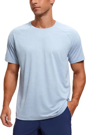 CRZ YOGA Lightweight Short Sleeve T-Shirt for Men Quick Dry Workout Running Athletic Tee Shirt Tops