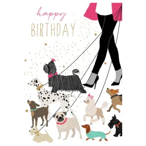 Dog walk Birthday Card  Sara miller