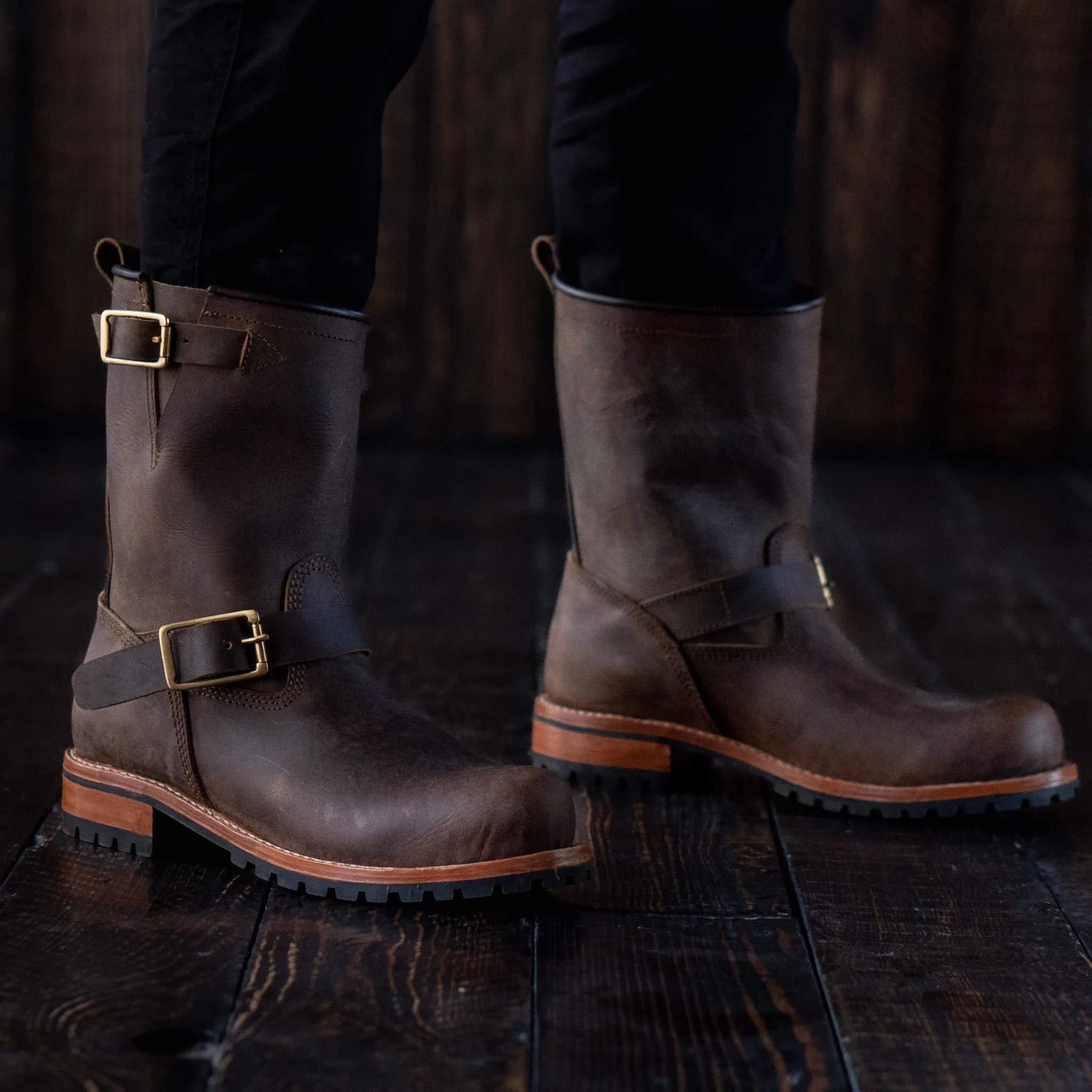 Engineer Boots (Vintage Brown) Goodyear Welted