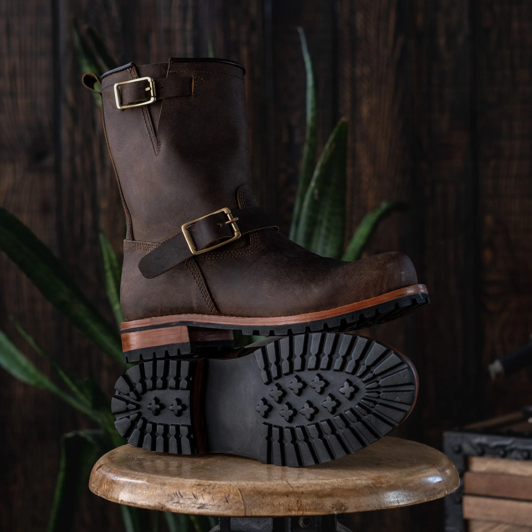 Engineer Boots (Vintage Brown) Goodyear Welted