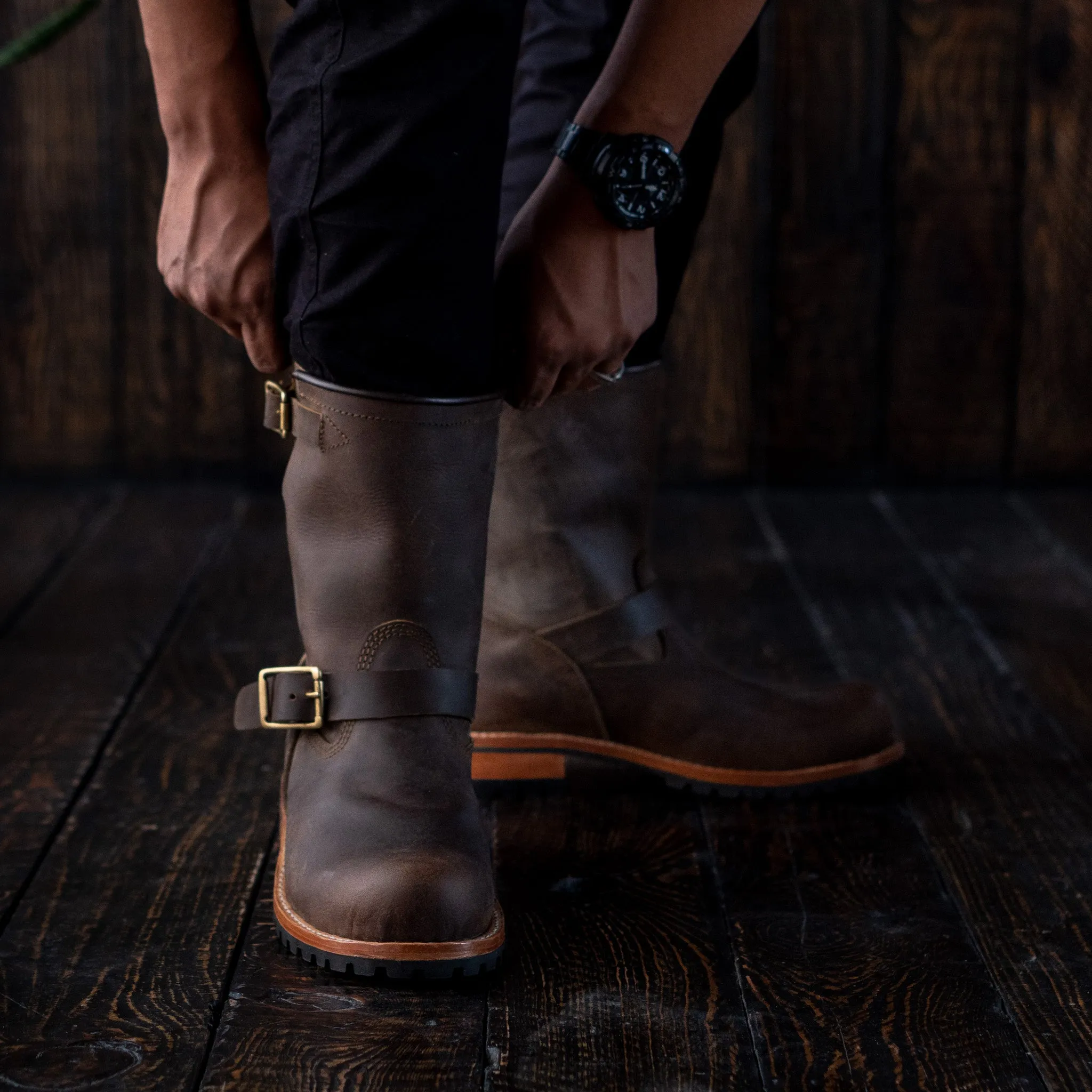 Engineer Boots (Vintage Brown) Goodyear Welted