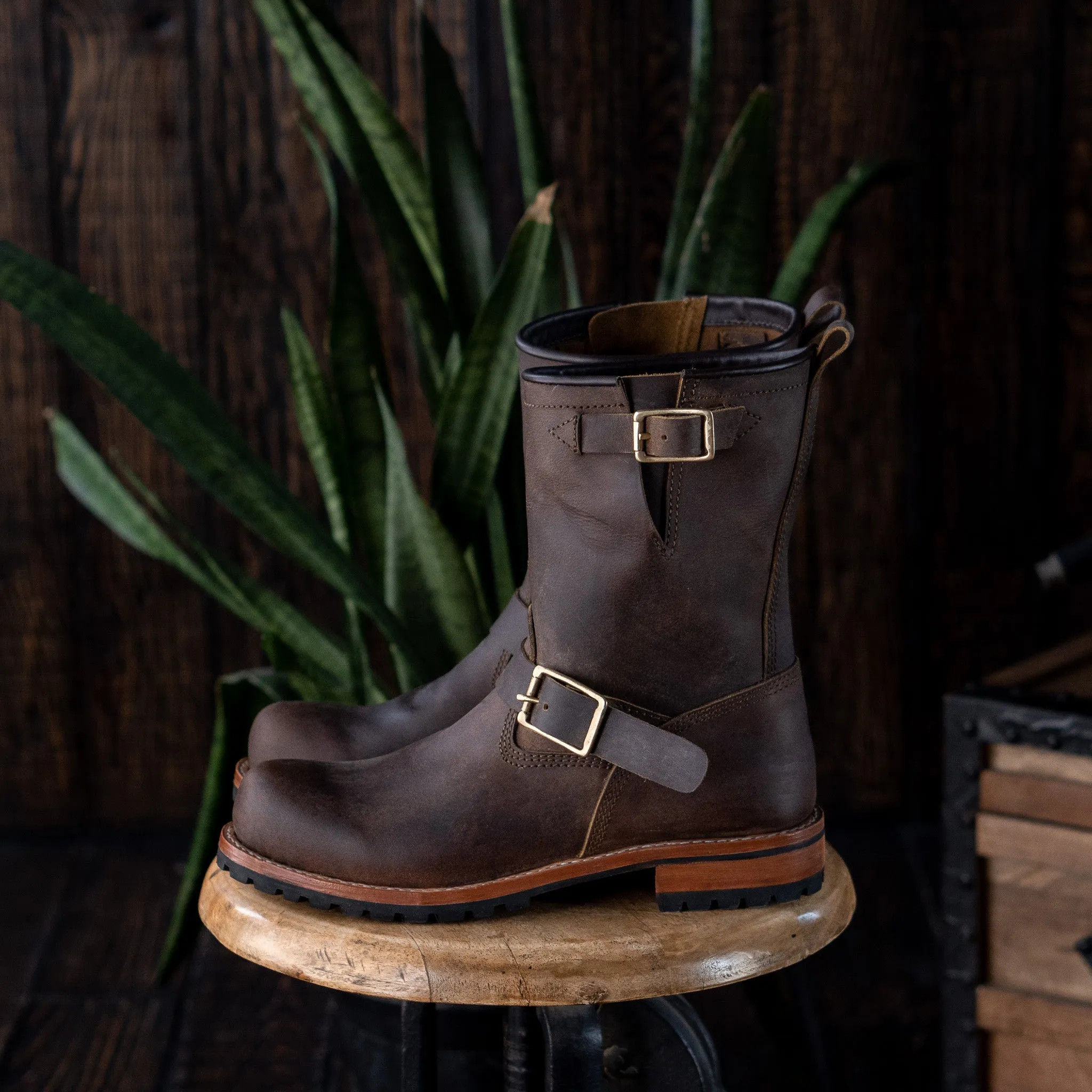 Engineer Boots (Vintage Brown) Goodyear Welted