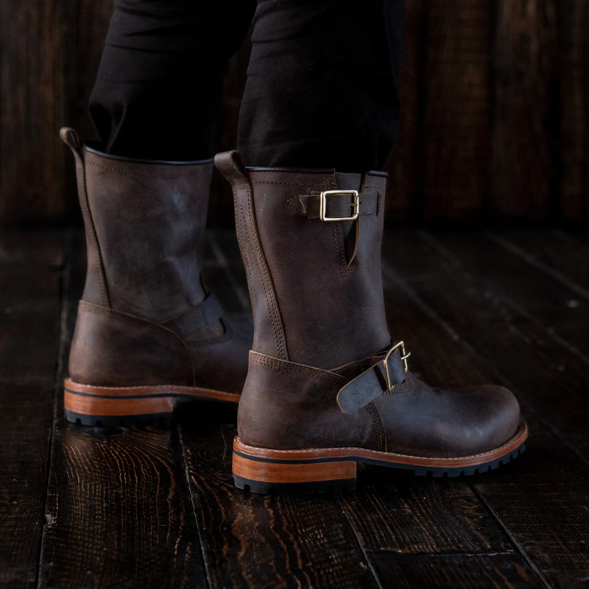 Engineer Boots (Vintage Brown) Goodyear Welted