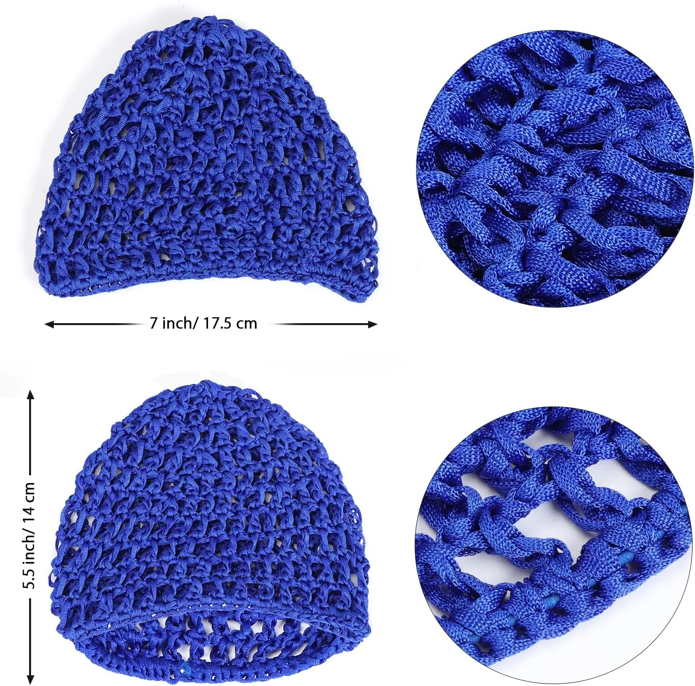 Etercycle 3 Pieces Mesh Crochet Hair Net Snoods for Women, Soft Rayon Knit Crochet Hairnet Hair Cover Accessory for Sleeping