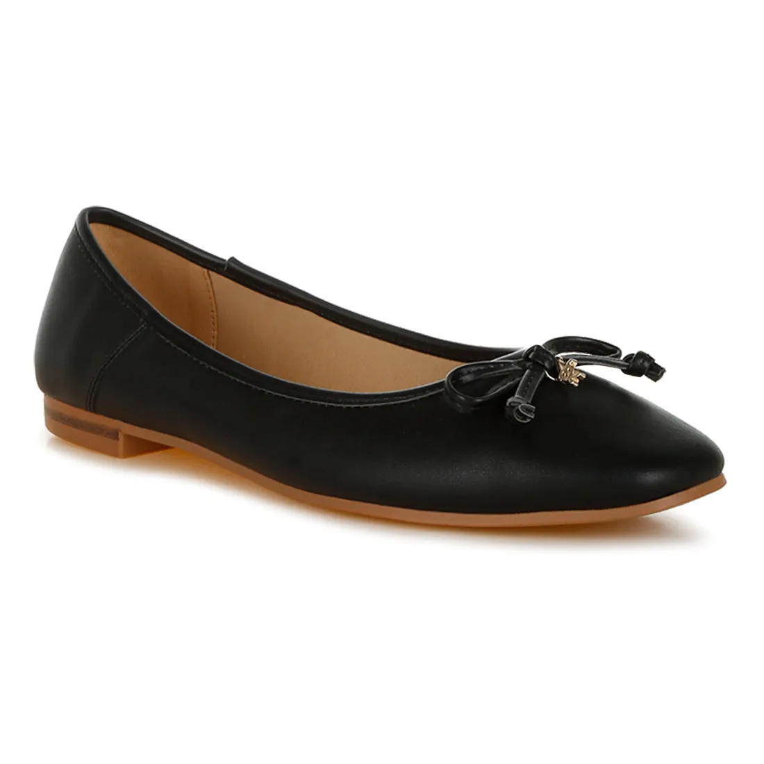 Faux Leather Casual Ballerinas