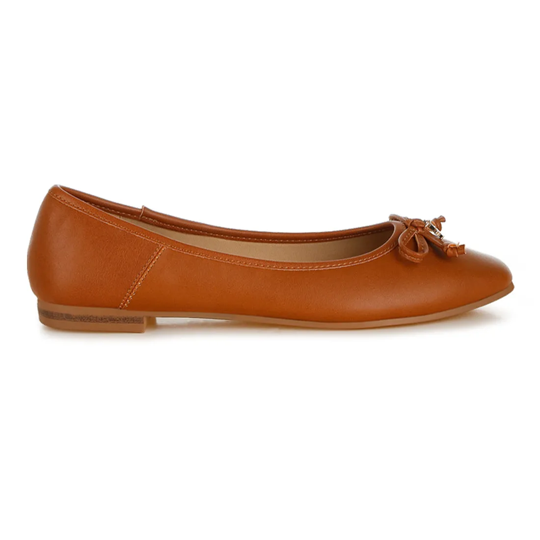 Faux Leather Casual Ballerinas