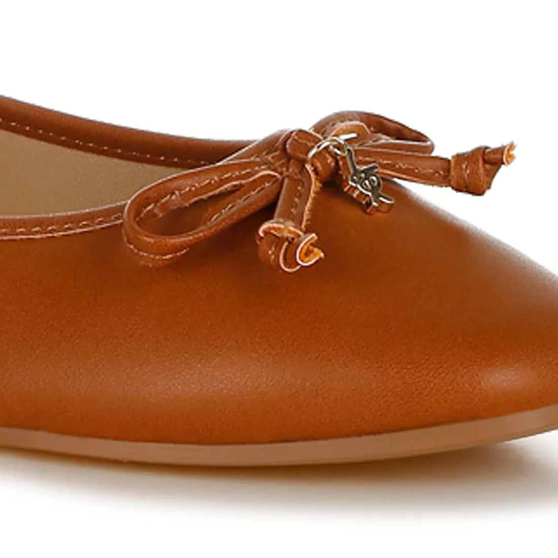 Faux Leather Casual Ballerinas