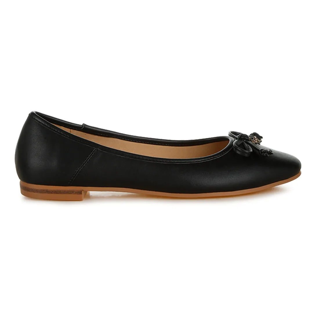 Faux Leather Casual Ballerinas