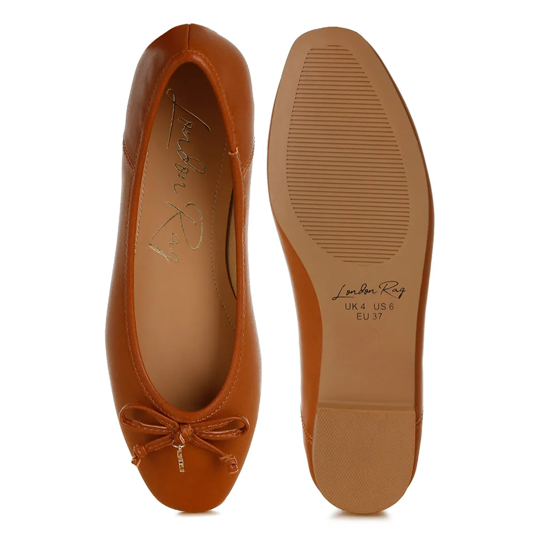 Faux Leather Casual Ballerinas