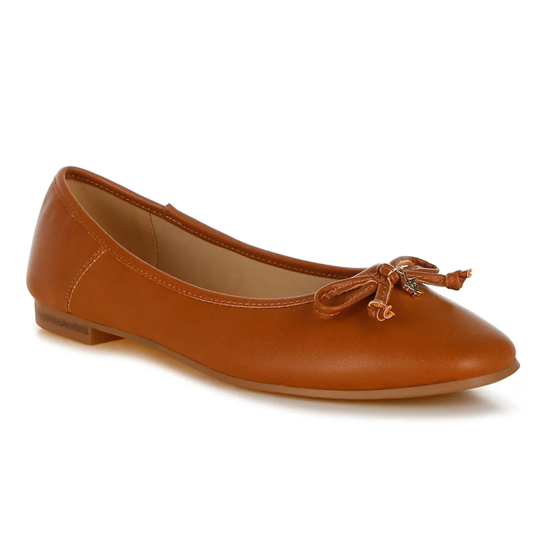Faux Leather Casual Ballerinas