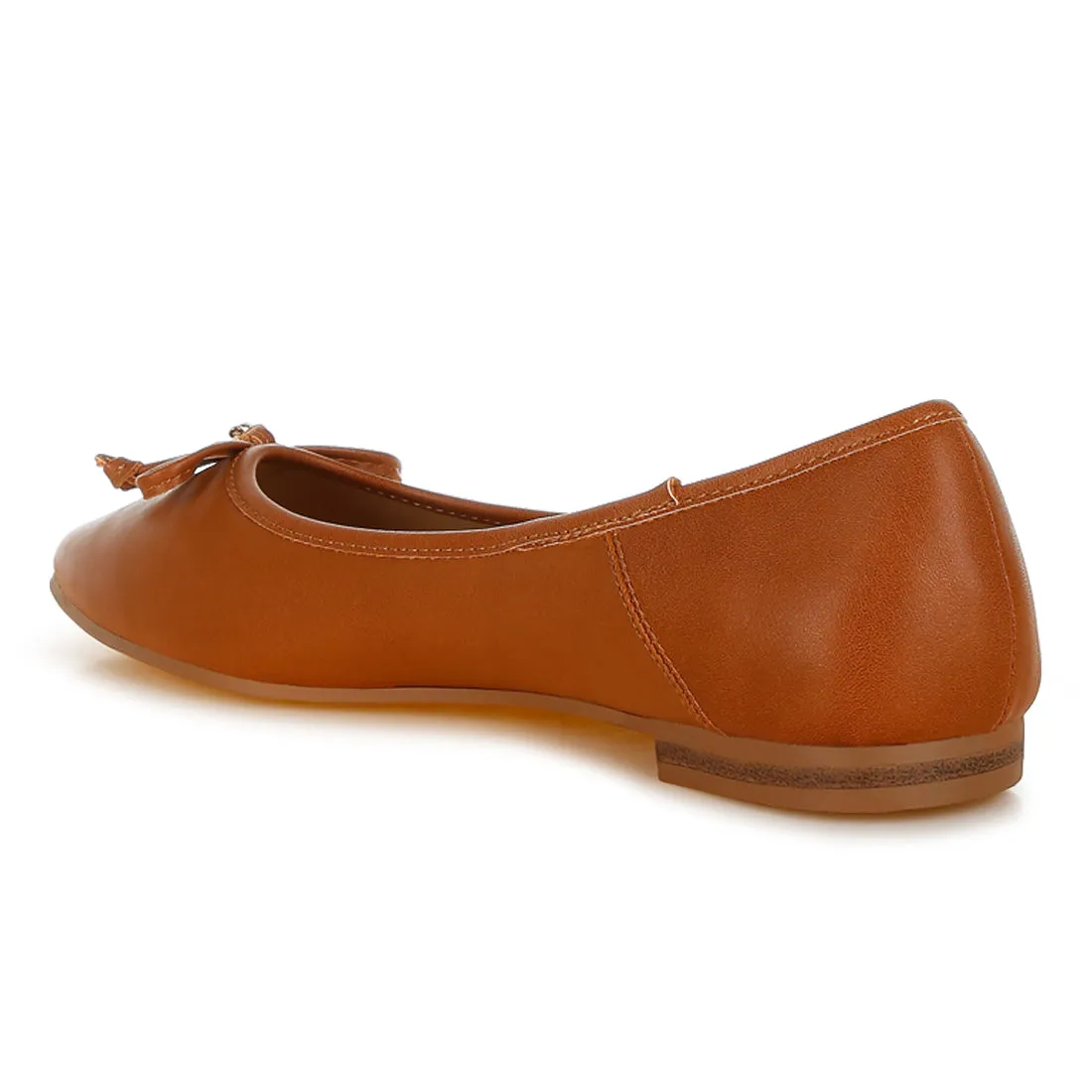 Faux Leather Casual Ballerinas