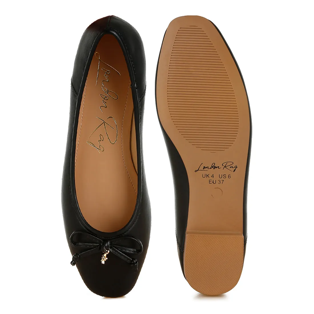 Faux Leather Casual Ballerinas
