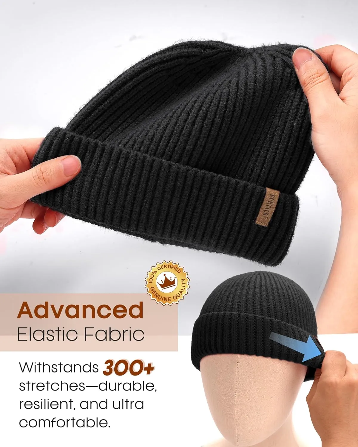 FURTALK Fisherman Beanie for Men Women Sytlish Short Cuff Knittet Watch Cap Winter Hats