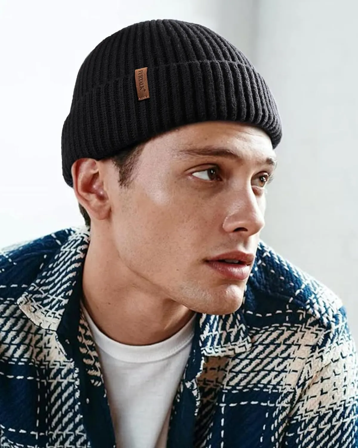 FURTALK Fisherman Beanie for Men Women Sytlish Short Cuff Knittet Watch Cap Winter Hats