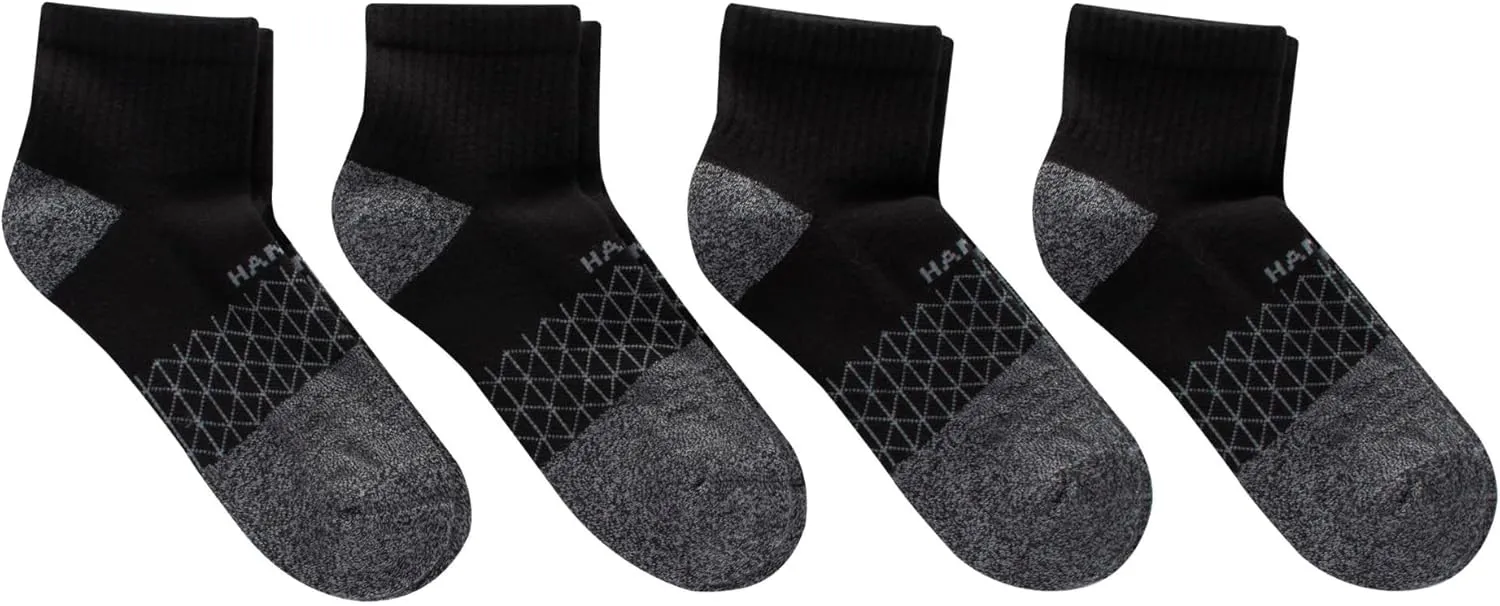 Hanes Men's Absolute Active Cushioned Ankle, Moisture Wicking Socks, Seamless Toe, 4-Pack