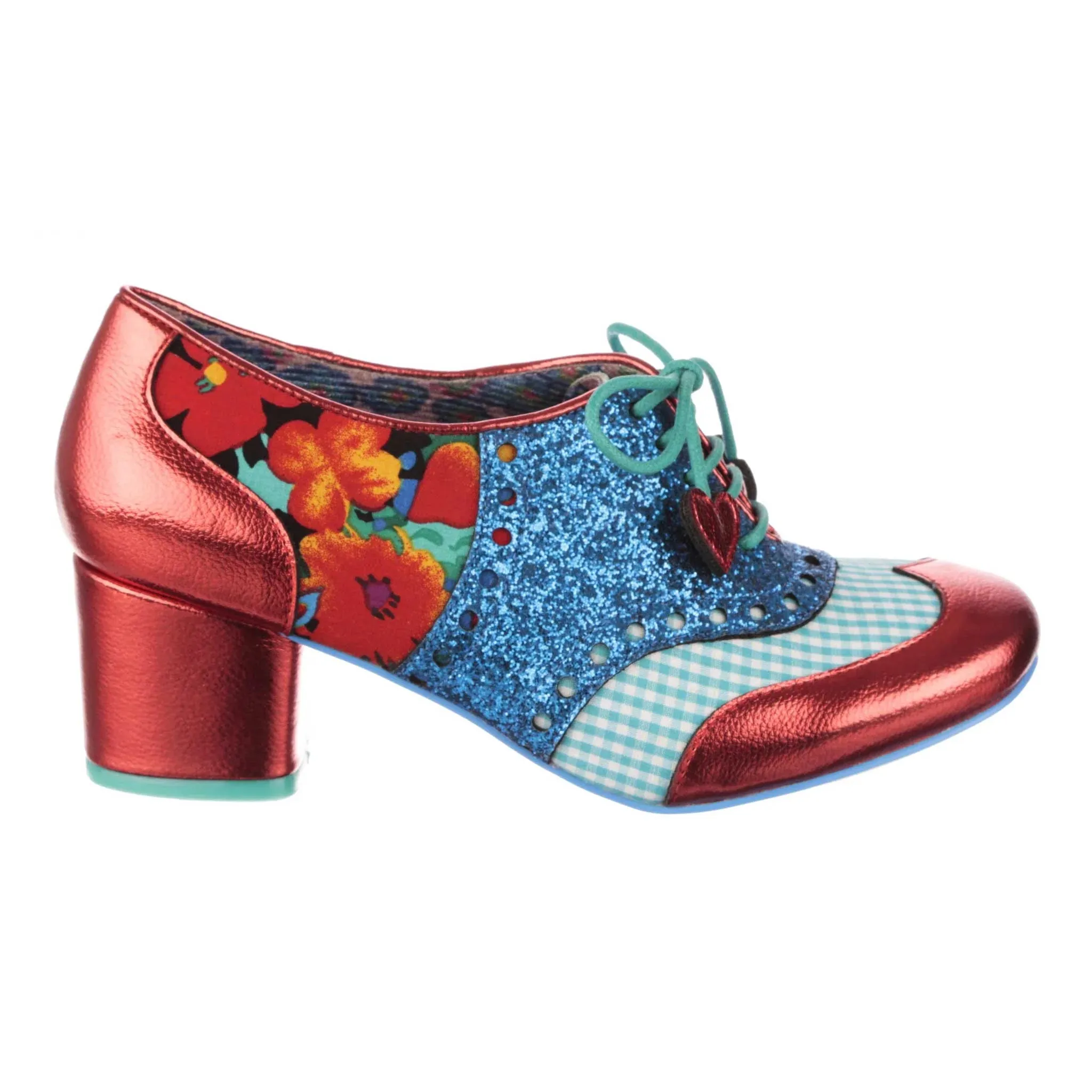 Irregular Choice Women's Clara Bow 3908-08 AK Lace Up Shoes Blue/Red
