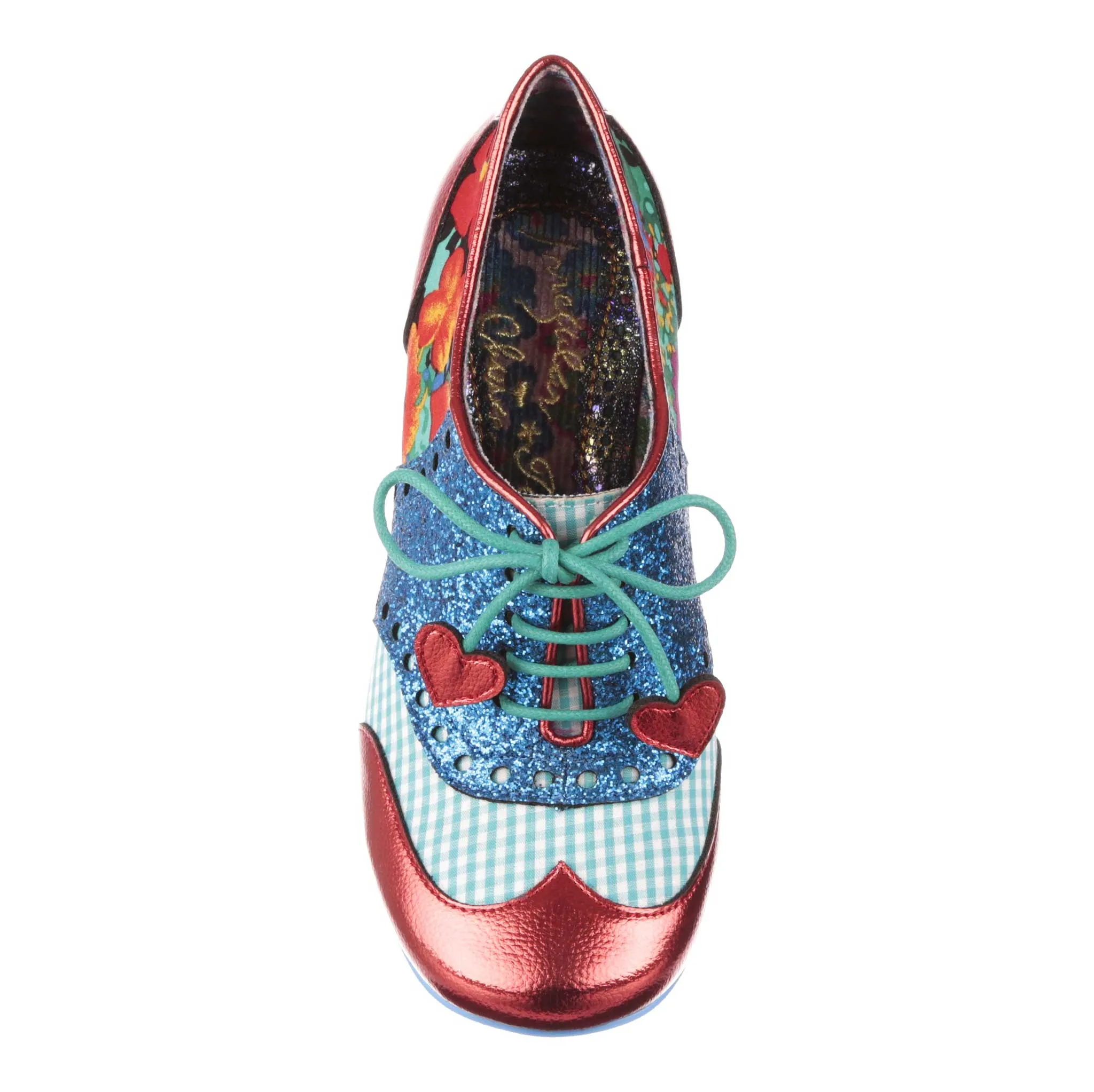 Irregular Choice Women's Clara Bow 3908-08 AK Lace Up Shoes Blue/Red