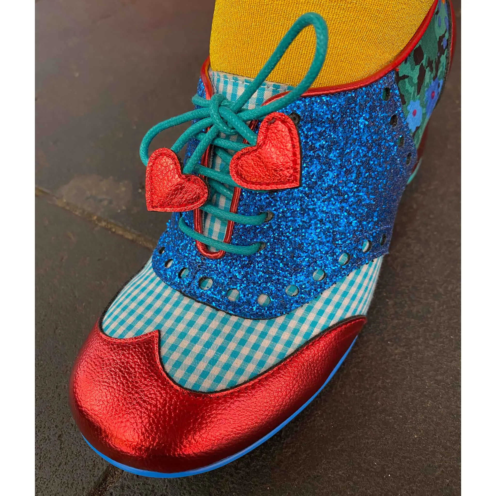 Irregular Choice Women's Clara Bow 3908-08 AK Lace Up Shoes Blue/Red
