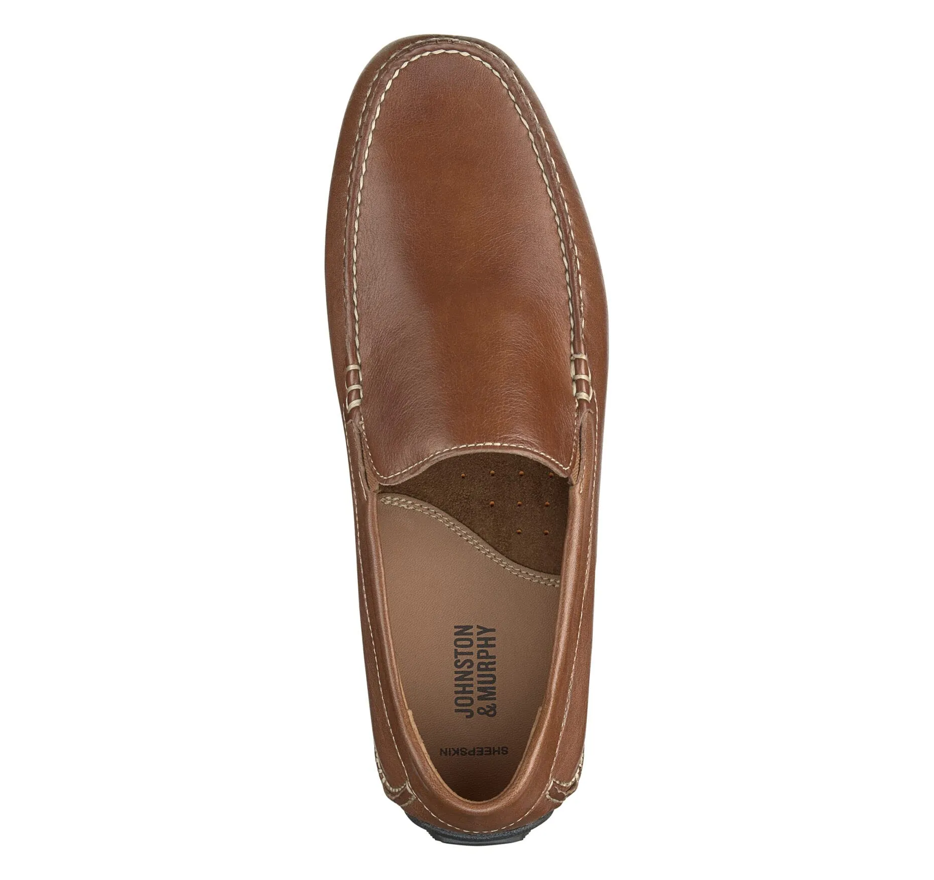 Johnston & Murphy Men's Cort Venetian Tan Size 12 Full Grain Leather Loafers