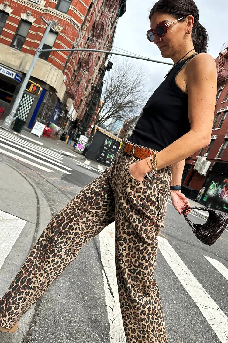 Leopard Lucia Scallop Detail Jeans Petite