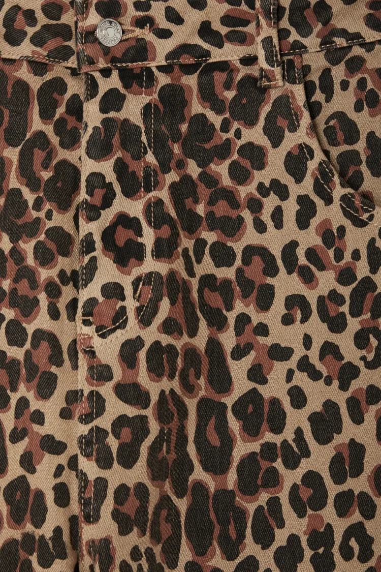 Leopard Lucia Scallop Detail Jeans Petite