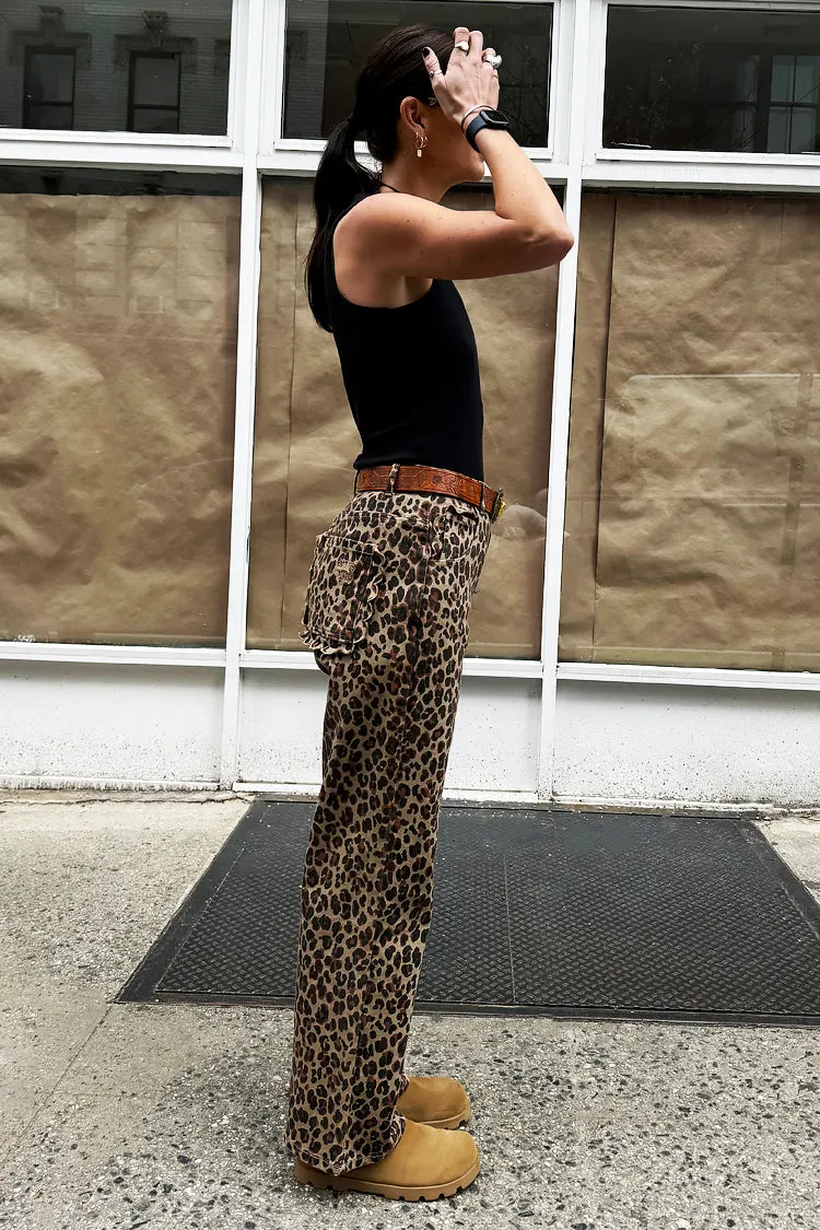 Leopard Lucia Scallop Detail Jeans Petite