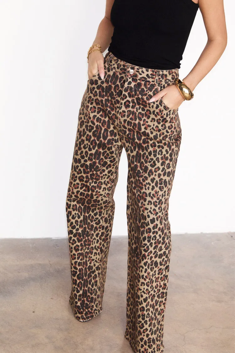 Leopard Lucia Scallop Detail Jeans Petite
