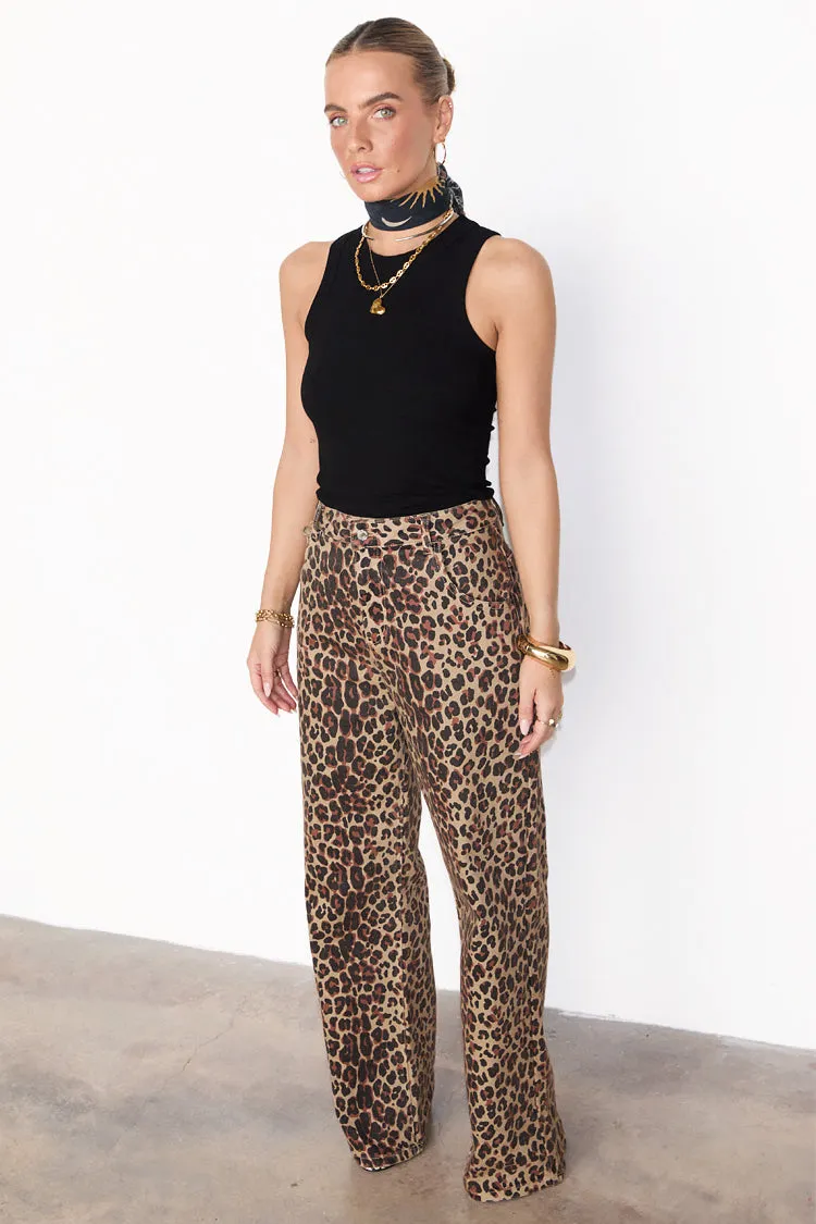 Leopard Lucia Scallop Detail Jeans Petite