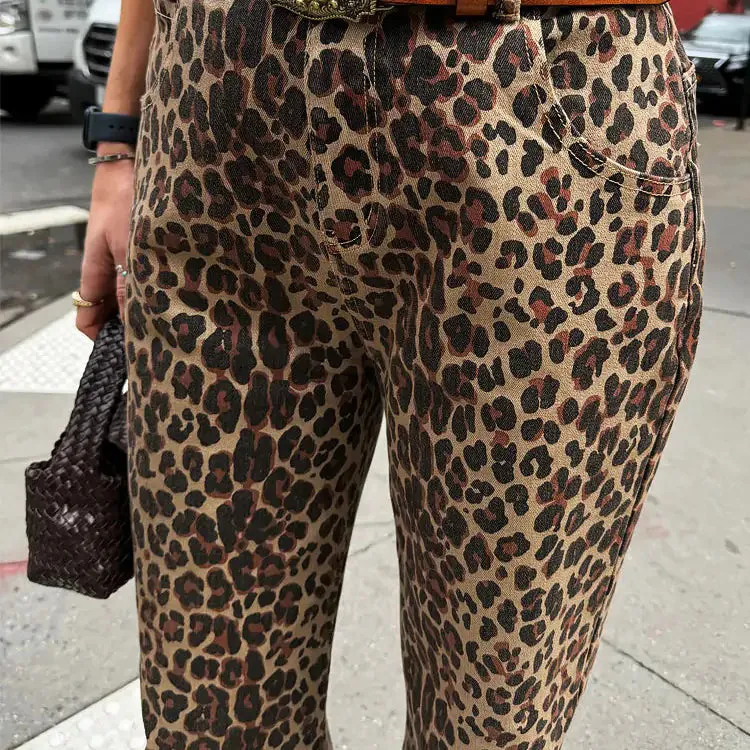Leopard Lucia Scallop Detail Jeans