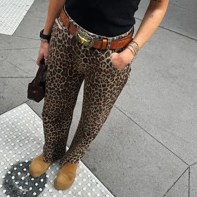 Leopard Lucia Scallop Detail Jeans