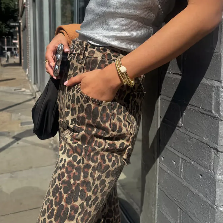 Leopard Lucia Scallop Detail Jeans