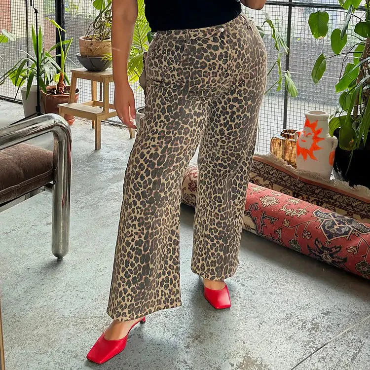 Leopard Lucia Scallop Detail Jeans