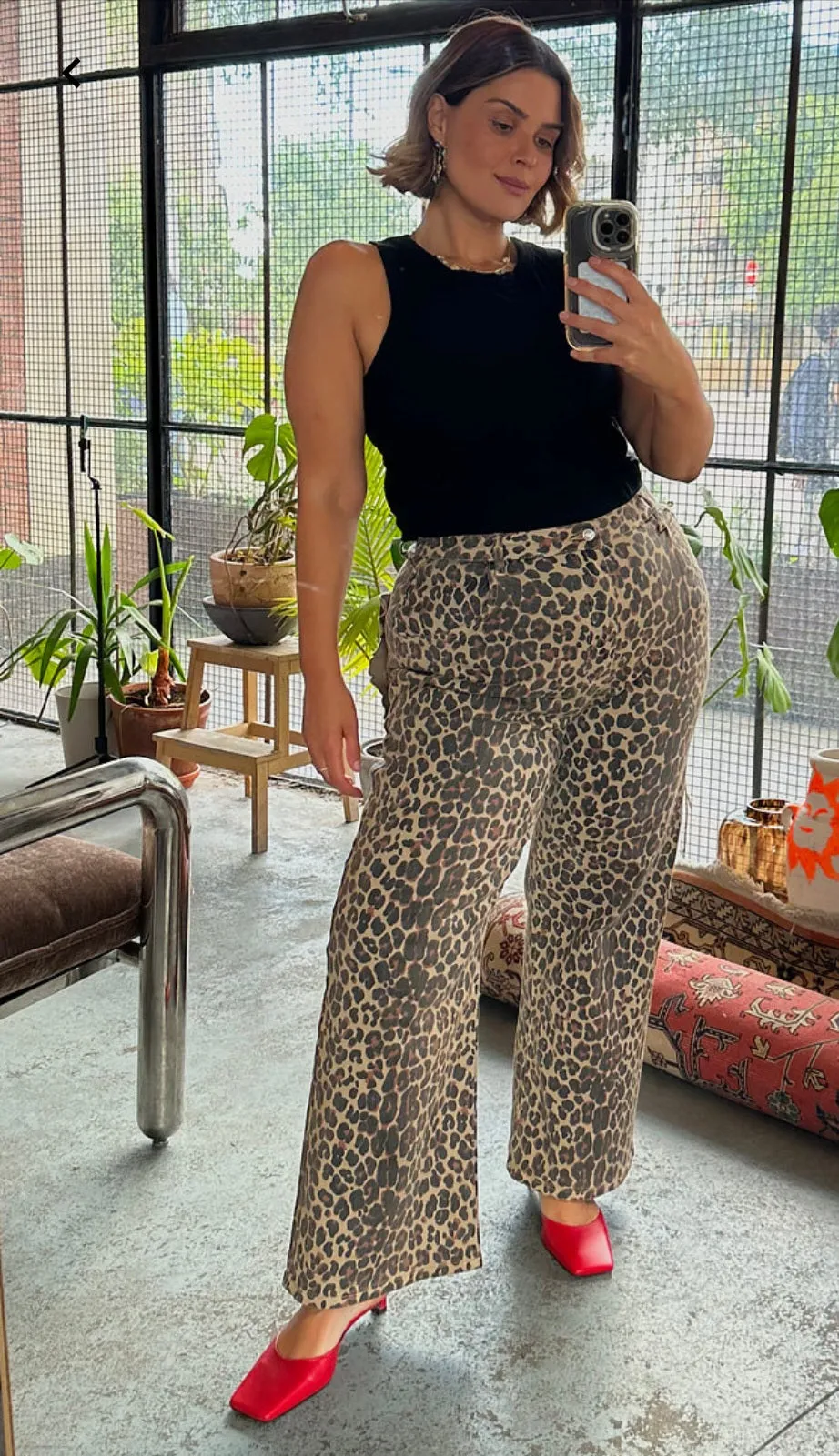 Leopard Lucia Scallop Detail Jeans