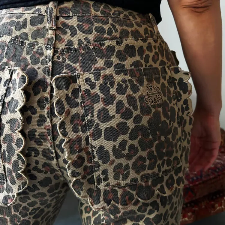 Leopard Lucia Scallop Detail Jeans