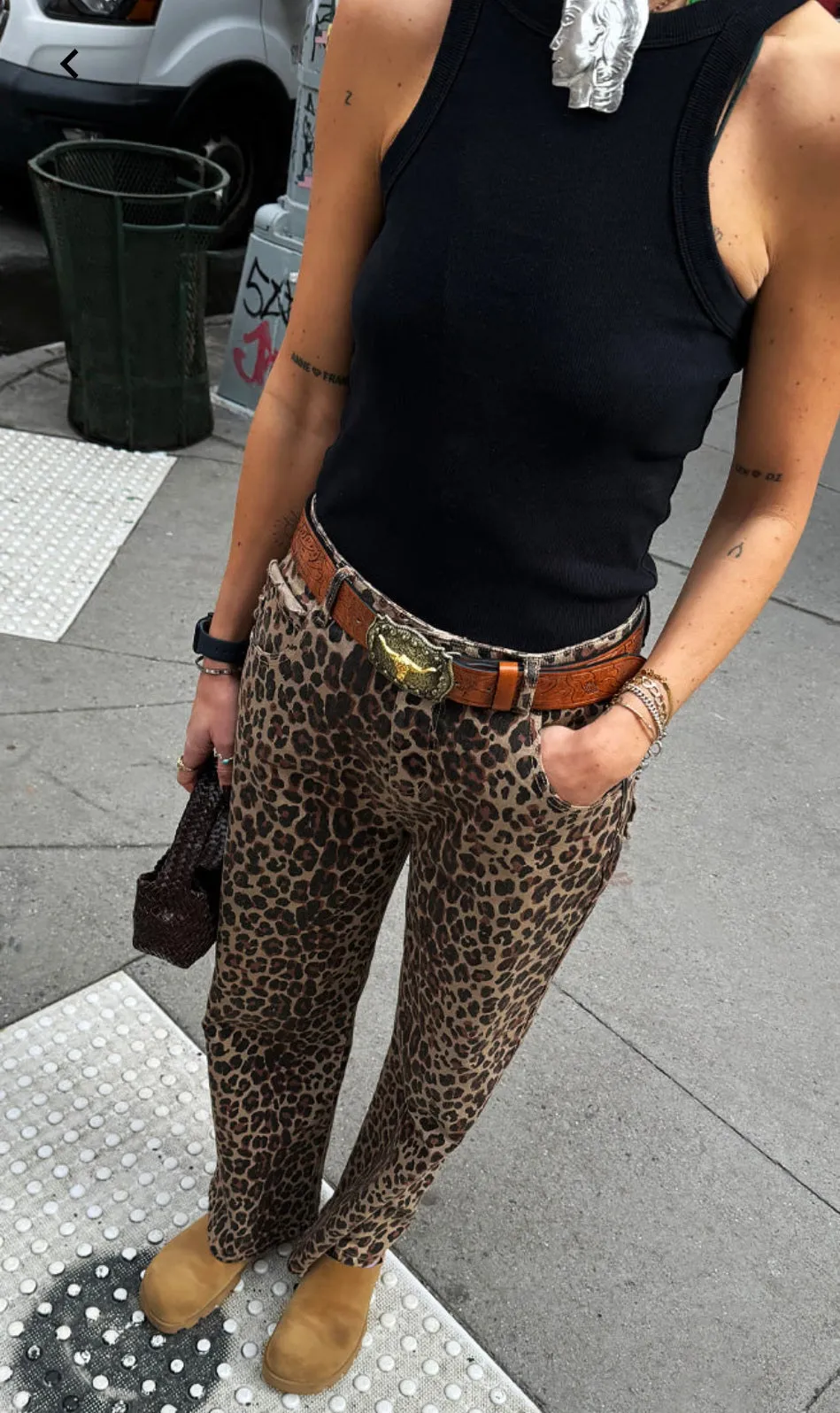 Leopard Lucia Scallop Detail Jeans