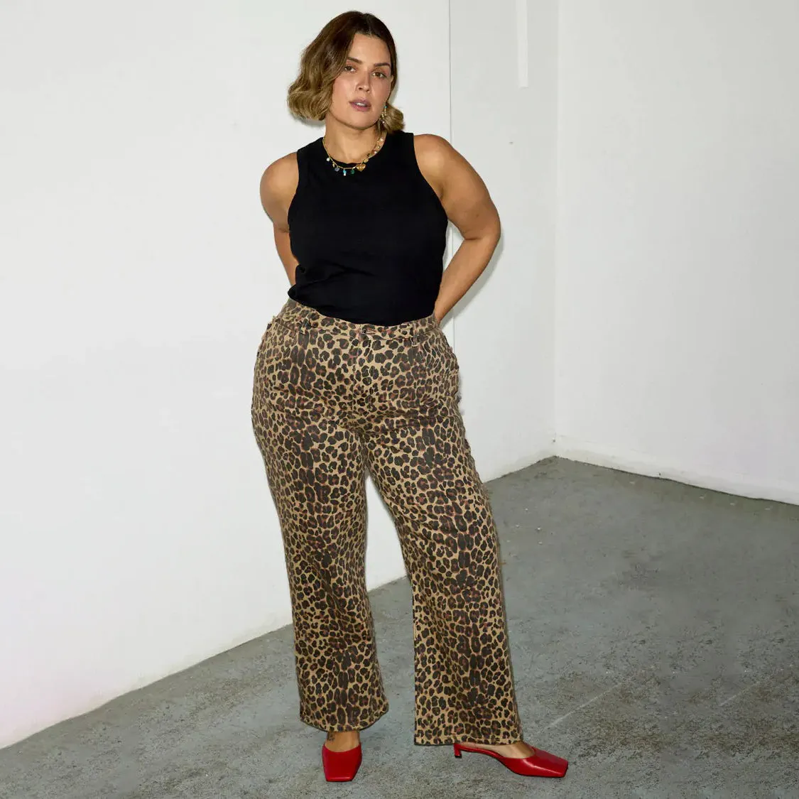 Leopard Lucia Scallop Detail Jeans