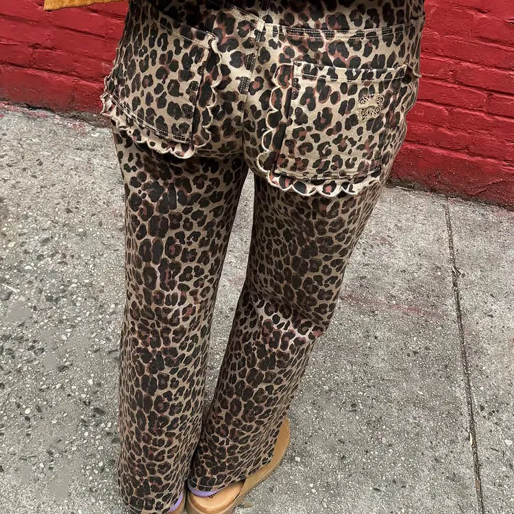 Leopard Lucia Scallop Detail Jeans