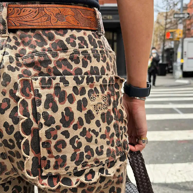 Leopard Lucia Scallop Detail Jeans